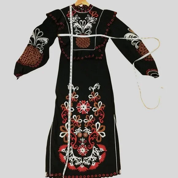 FARM RIO Black Embroidered Cashew Mandala Maxi Dress XS NWT FARM RIO Black Embroidered Cashew Mandala Maxi Dress XS NWT